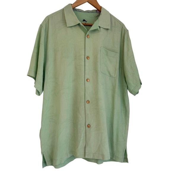 Tommy Bahama Other - Tommy Bahama Al Fresco Tropics Silk Camp Shirt Caribbean Mist Green NWT Large